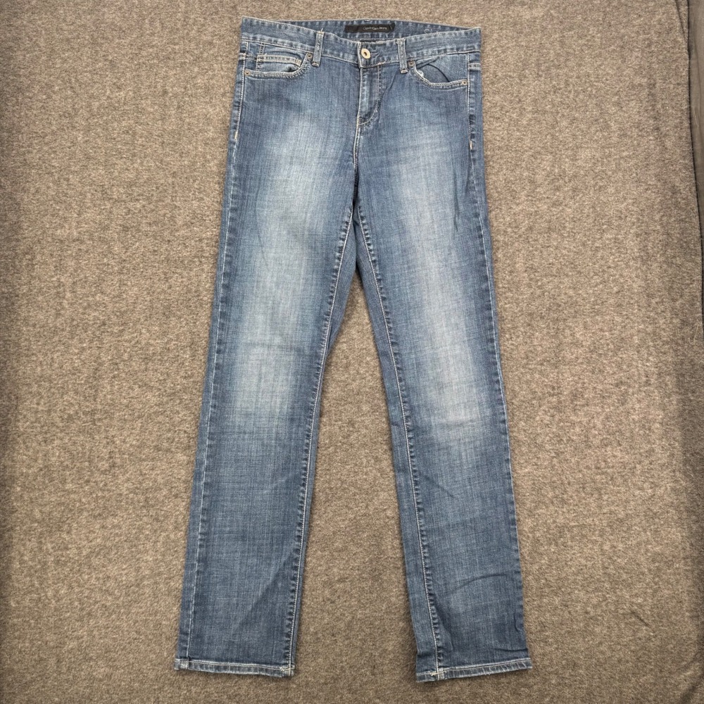 Calvin Klein Jeans Womens 30/10 Slim Straight Leg Medium Wash Blue Denim Stretch